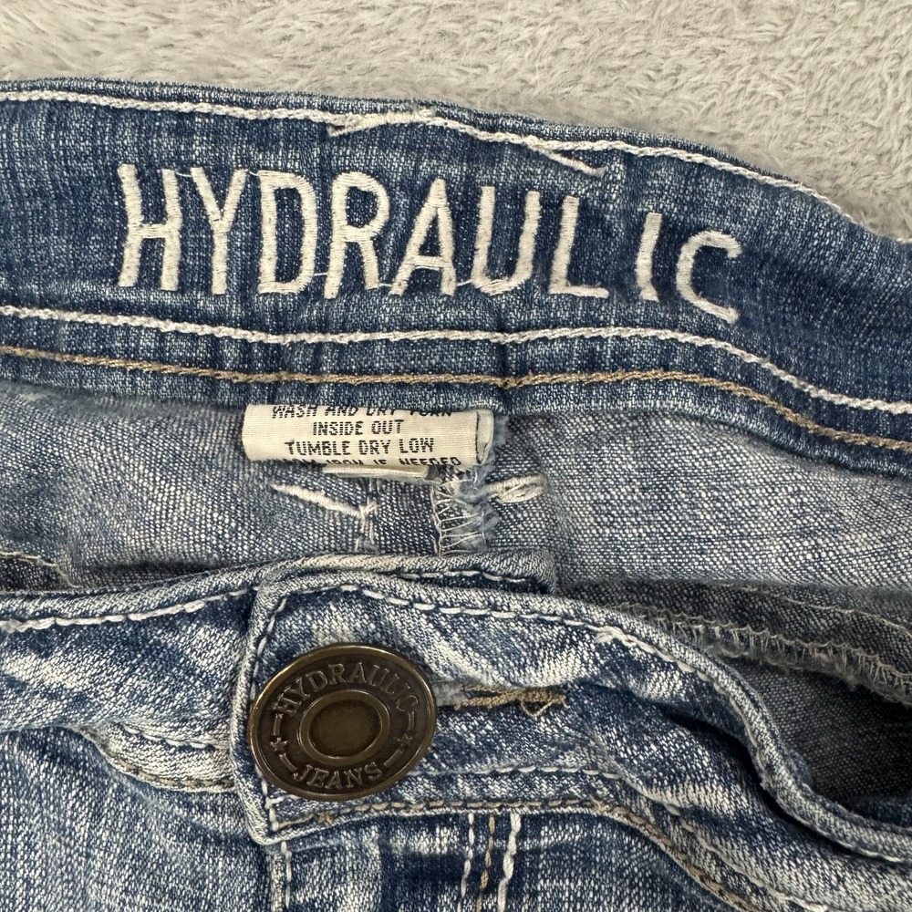 Hydraulic Jeans Womens 24 Short Y2K Wide Bootcut Stretch Flex Comfort Blue - Picture 6 of 16